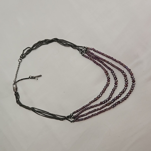 Four Strand Iridescent Glass Bead Necklace - Picture 4 of 7
